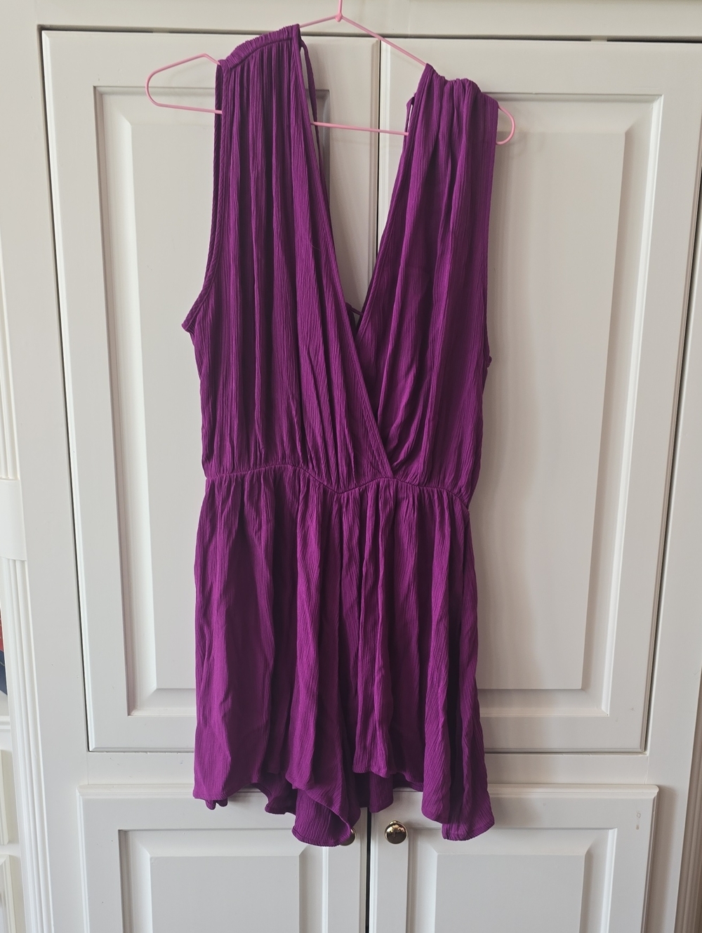 Zenana Outfitters Deep Purple Sleeveless V-Neck Romper